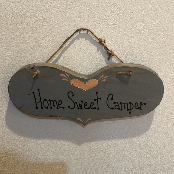 Handcrafted home sweet camper wall decor heart hanging sign plaque rustic - Picture 2 of 2